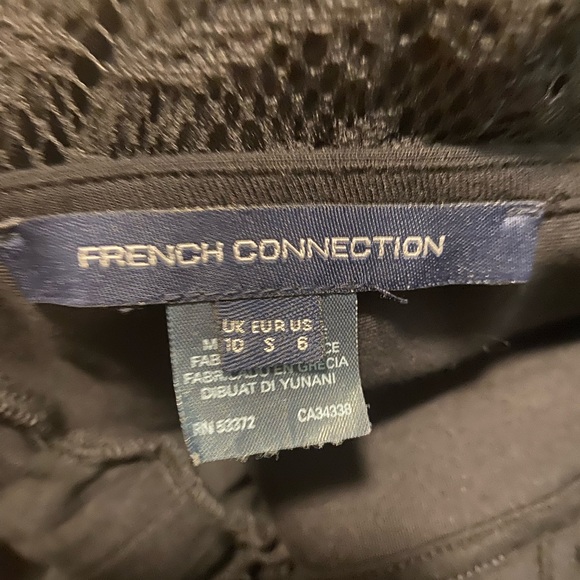 FRENCH CONNECTION ANGELINA DEEP-V PLEATED LACE AND JERSEY BLACK MAXI SEXY DESS - Picture 9 of 9